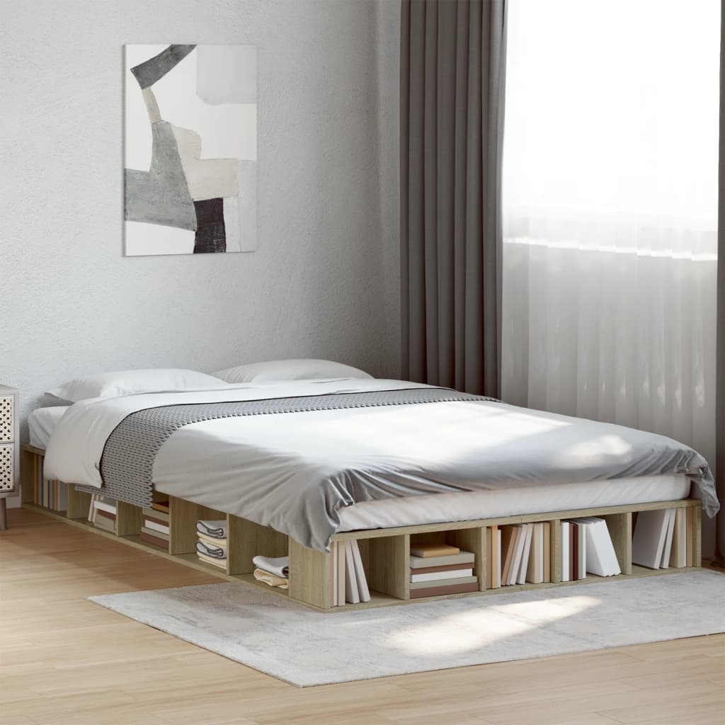 vidaXL Bed Frame without Mattress Sonoma Oak 120x200 cm