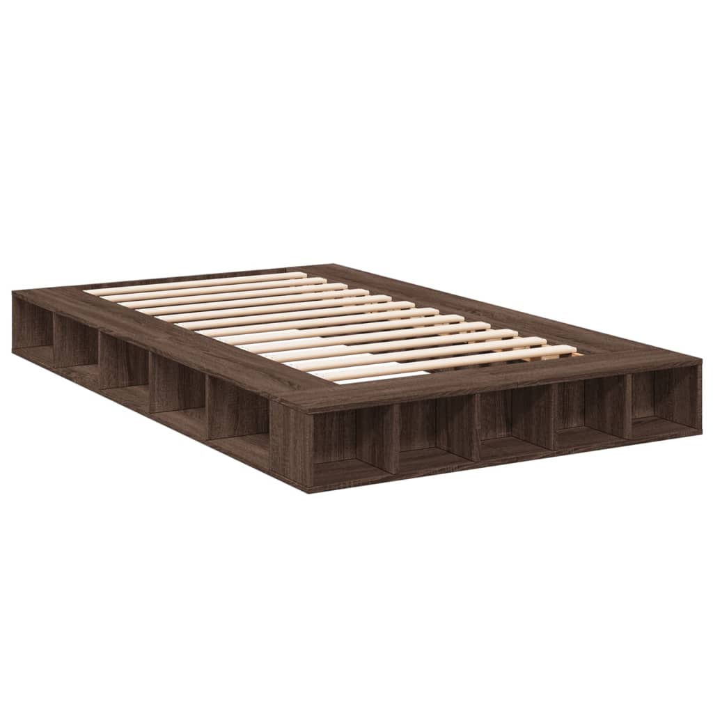 vidaXL Bed Frame without Mattress Brown Oak 120x200 cm