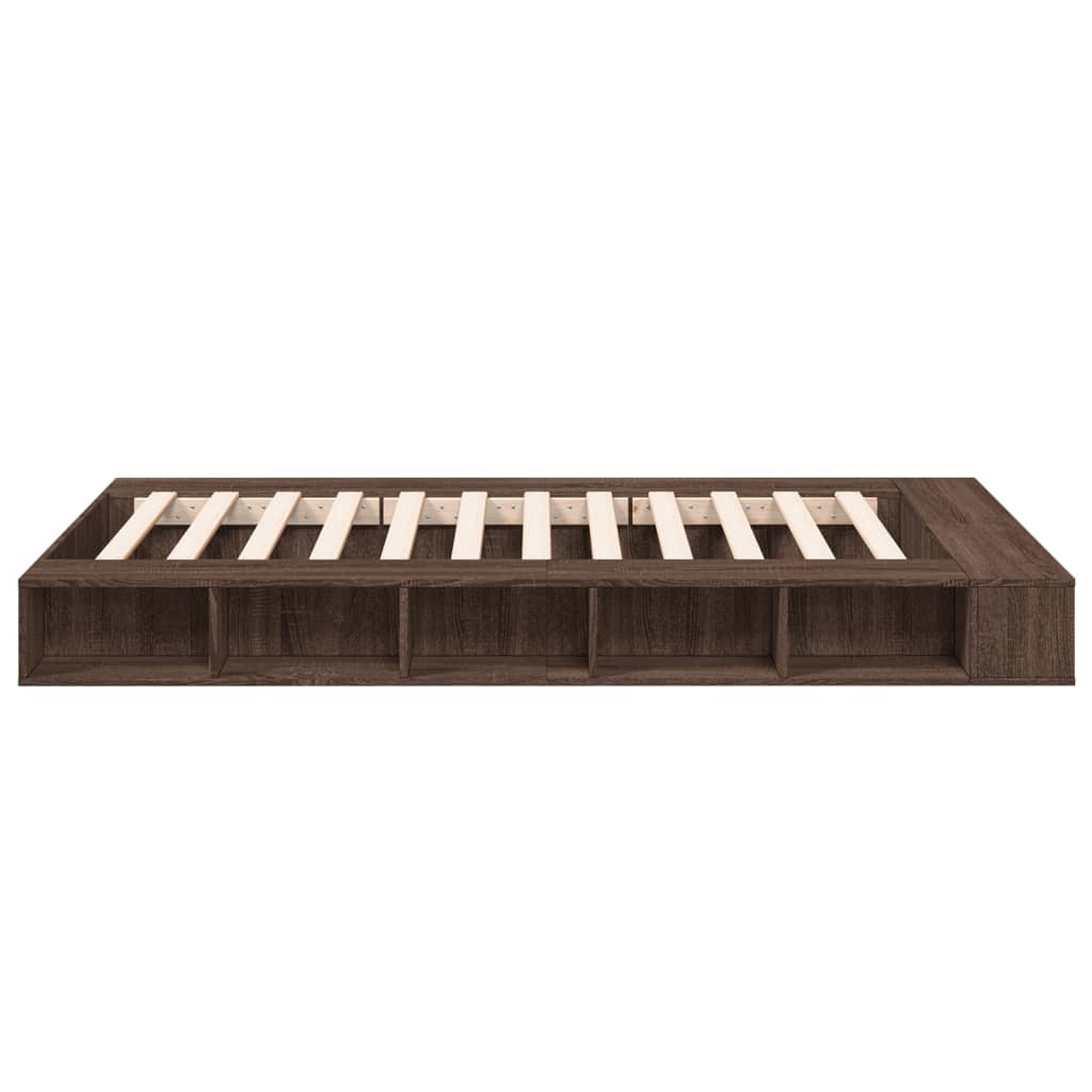 vidaXL Bed Frame without Mattress Brown Oak 120x200 cm