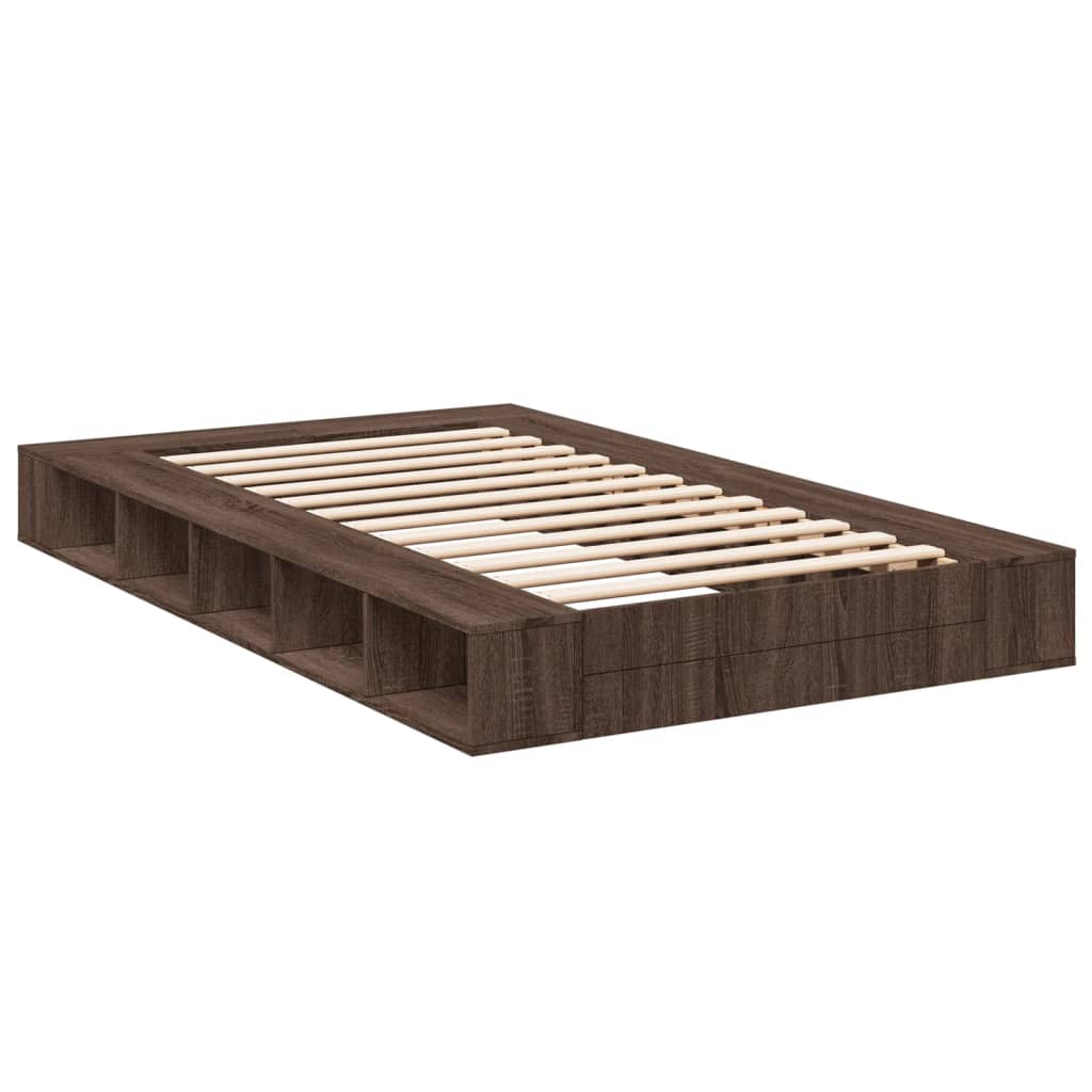 vidaXL Bed Frame without Mattress Brown Oak 120x200 cm