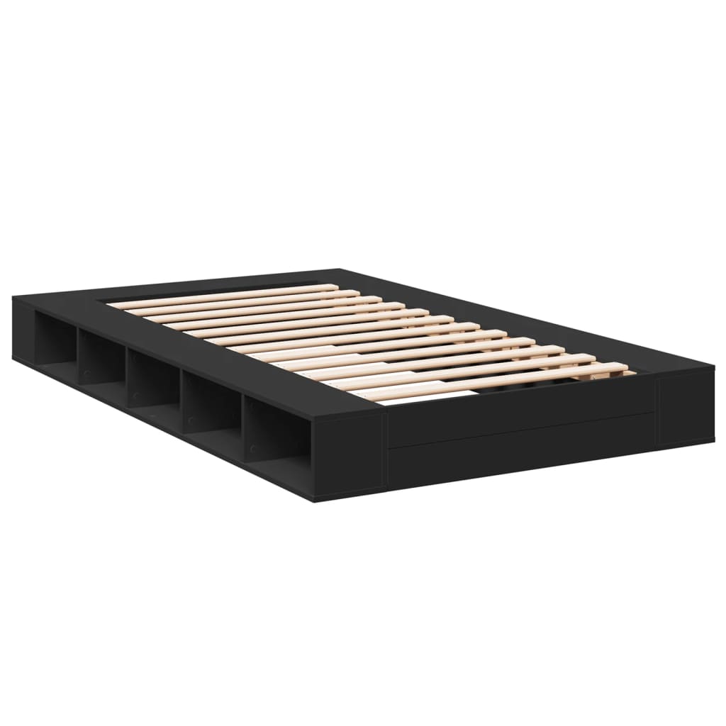 vidaXL Bed Frame without Mattress Black 140x190 cm