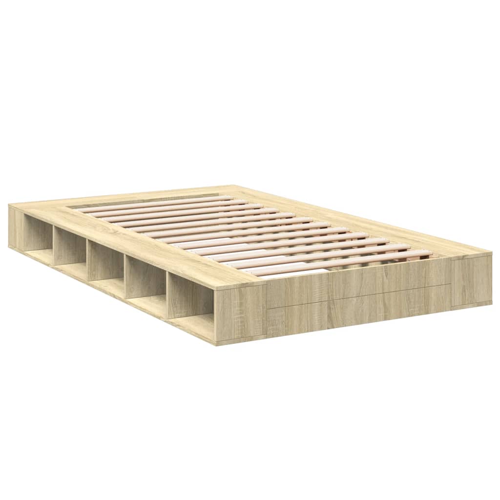 vidaXL Bed Frame without Mattress Sonoma Oak 140x190 cm