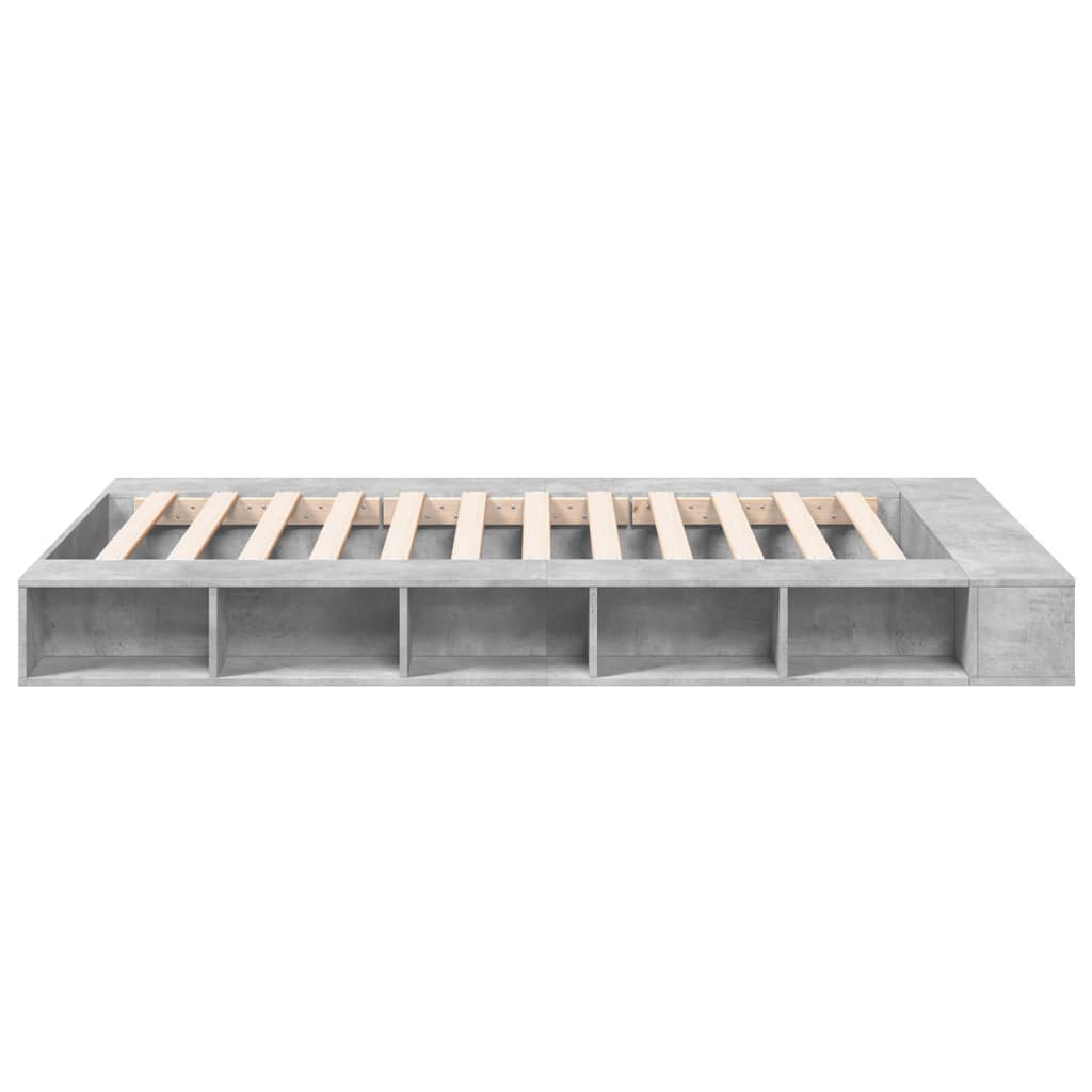 vidaXL Bed Frame without Mattress Concrete Grey 140x190 cm