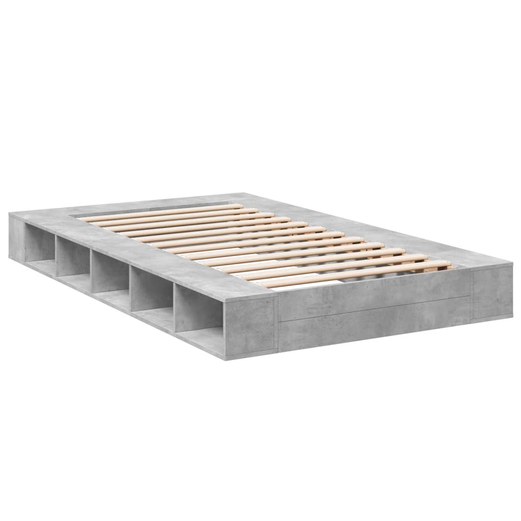 vidaXL Bed Frame without Mattress Concrete Grey 140x190 cm