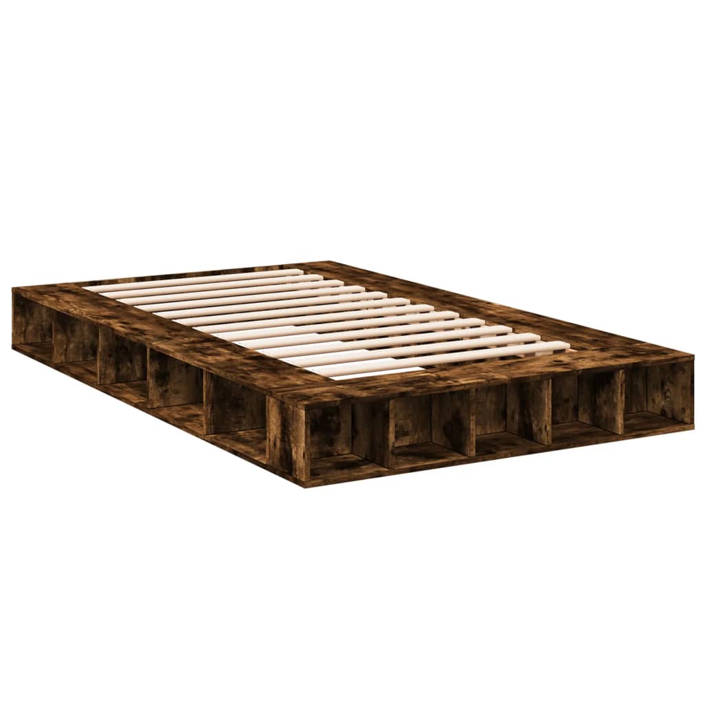 vidaXL Bed Frame without Mattress Smoked Oak 140x190 cm