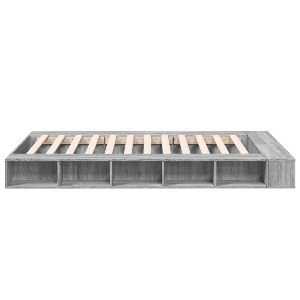 Bed Frame without Mattress Grey Sonoma 140x190 cm