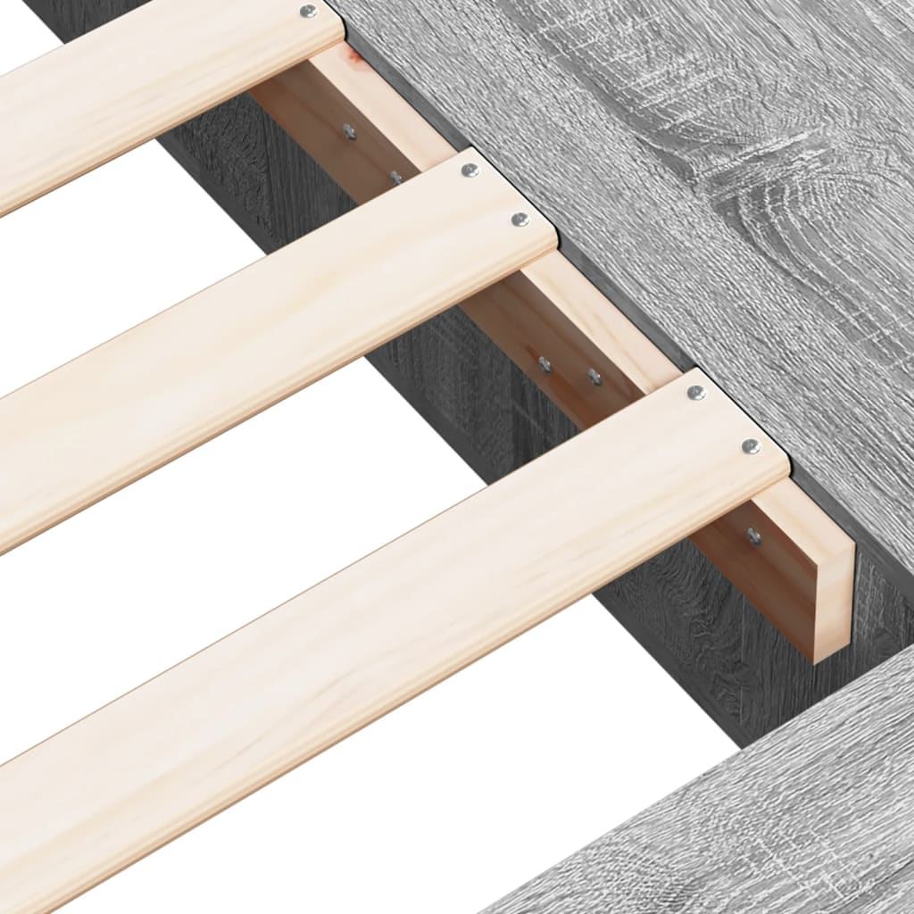 Bed Frame without Mattress Grey Sonoma 140x190 cm