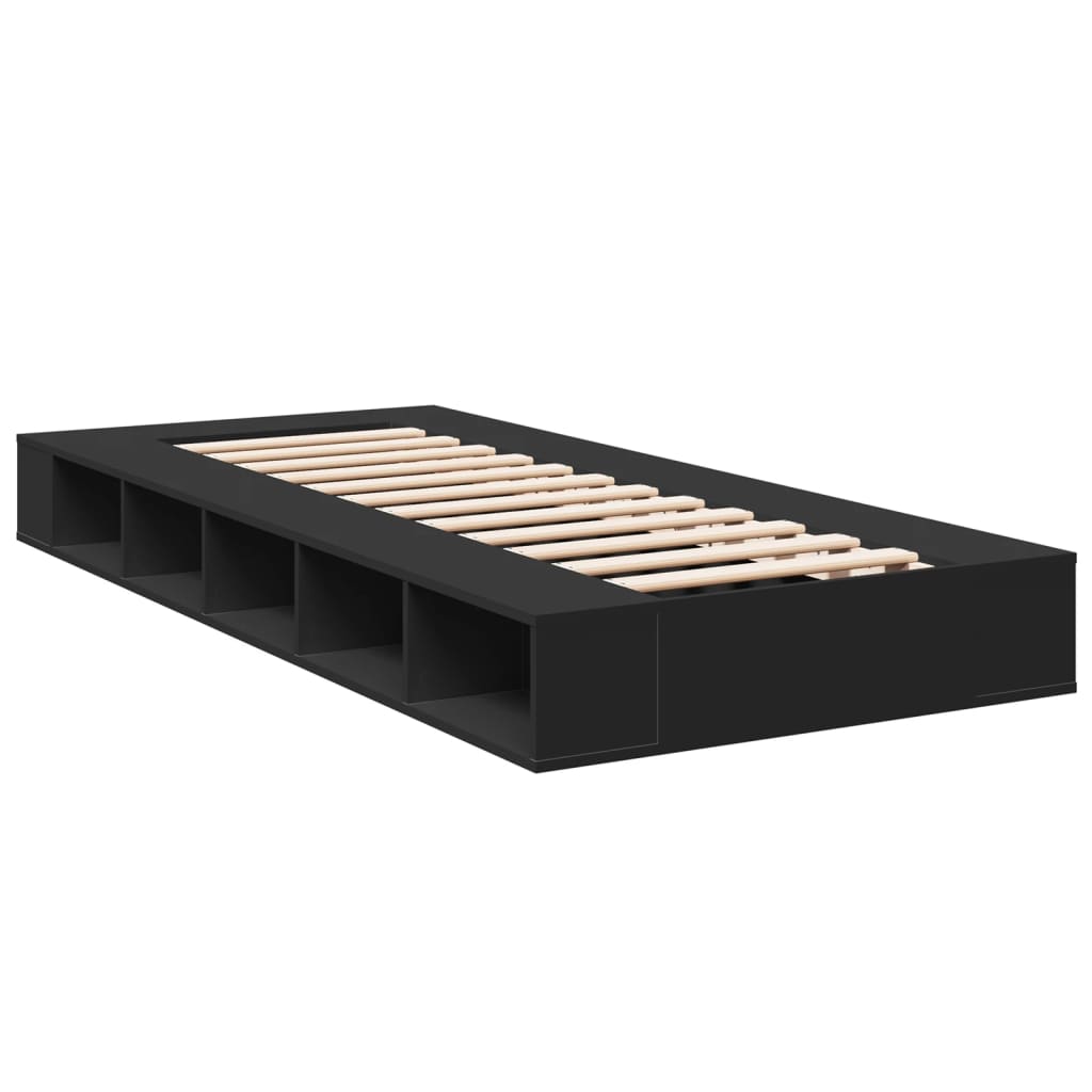 vidaXL Bed Frame without Mattress Black 100x200 cm