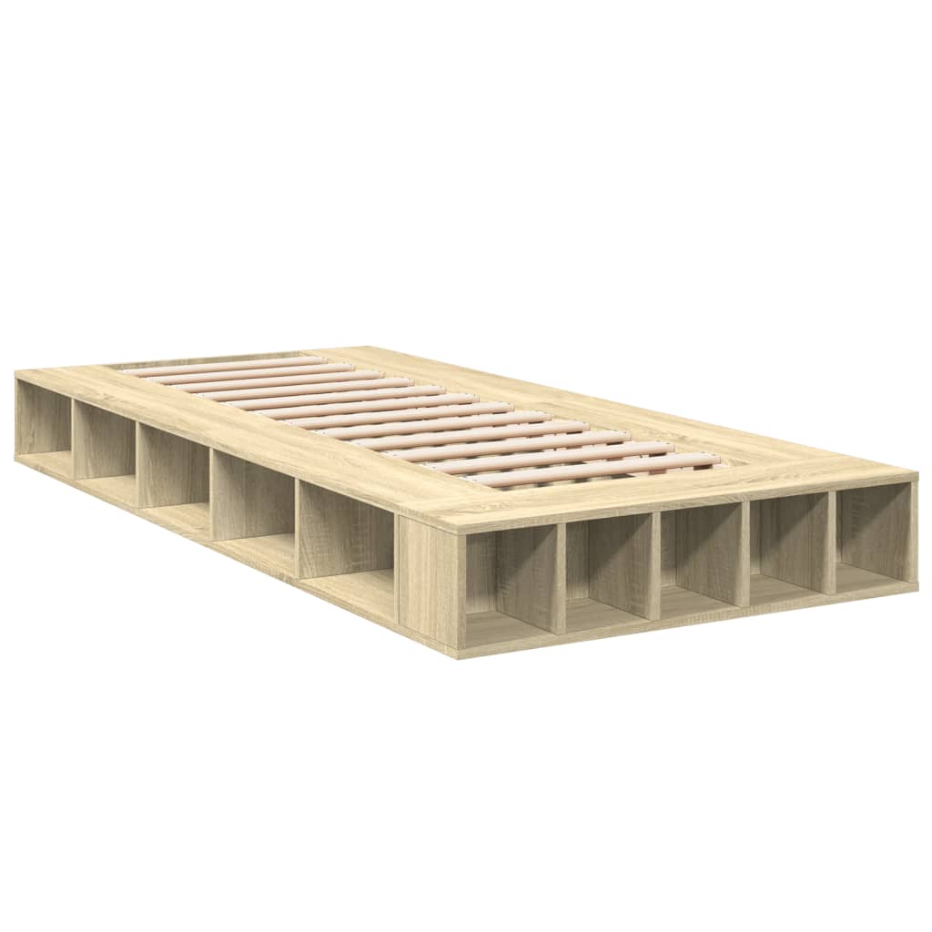 Bed Frame without Mattress Sonoma Oak 100x200 cm