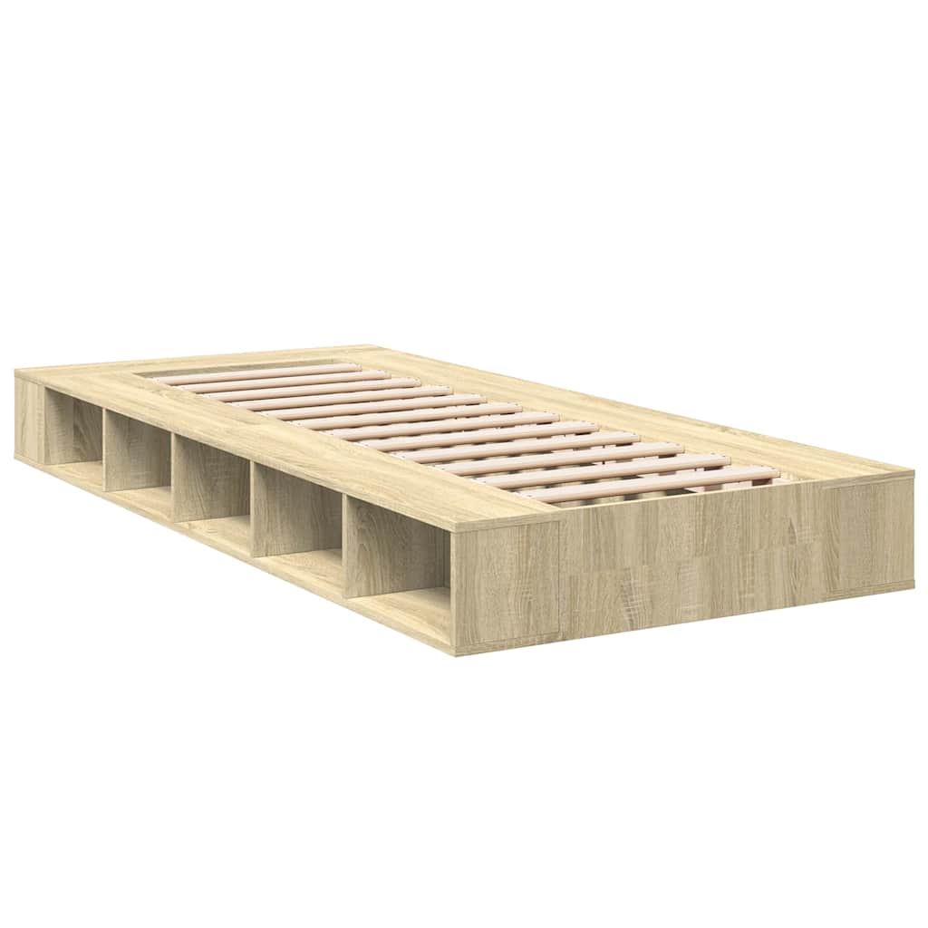 Bed Frame without Mattress Sonoma Oak 100x200 cm