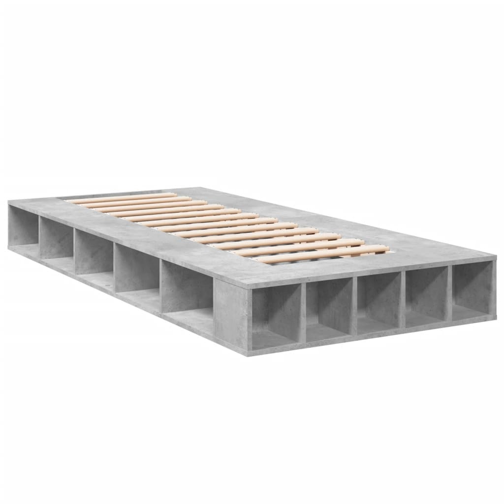 vidaXL Bed Frame without Mattress Concrete Grey 100x200 cm