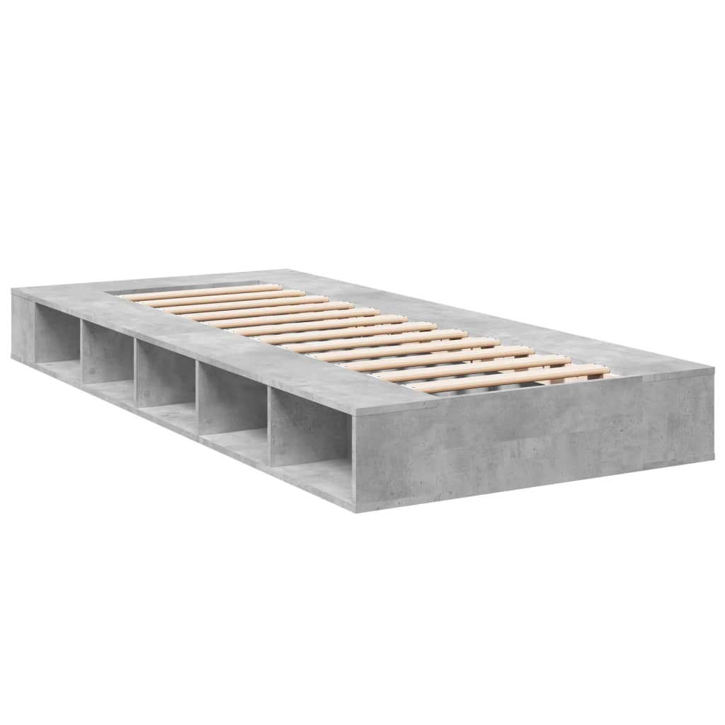 vidaXL Bed Frame without Mattress Concrete Grey 100x200 cm