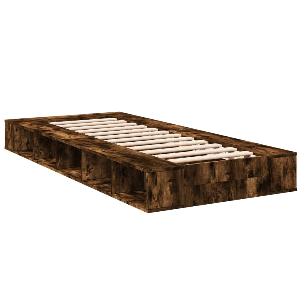 Bed Frame without Mattress Smoked Oak 100x200 cm