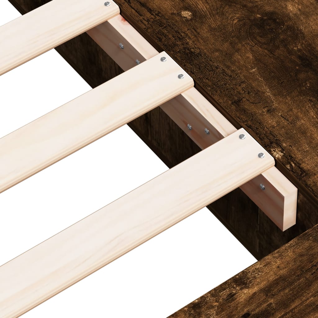 Bed Frame without Mattress Smoked Oak 100x200 cm