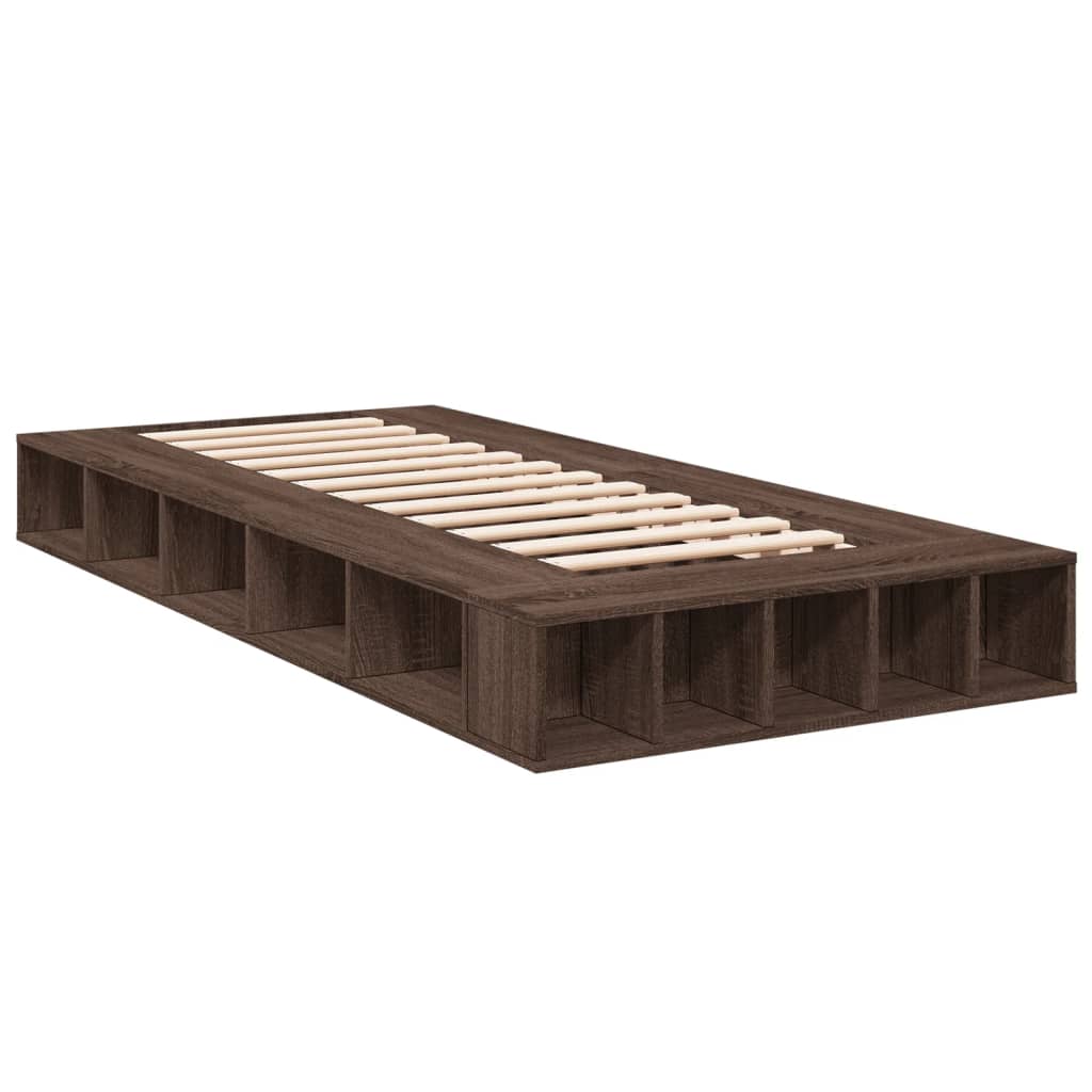 vidaXL Bed Frame without Mattress Brown Oak 100x200 cm