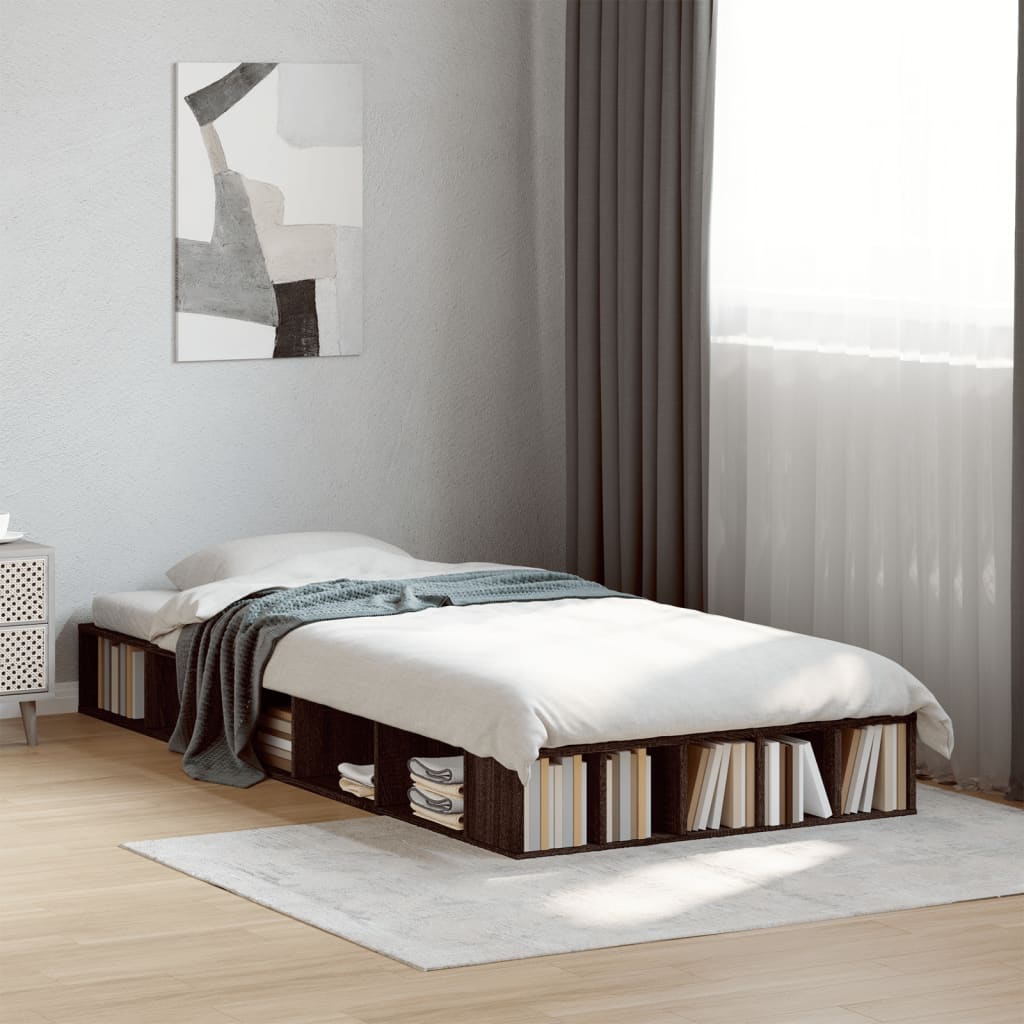 vidaXL Bed Frame without Mattress Brown Oak 100x200 cm