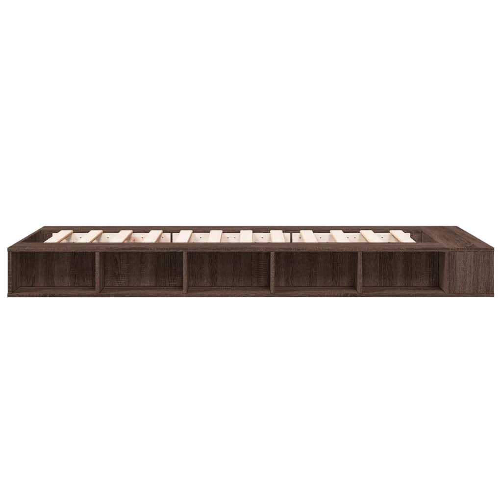 vidaXL Bed Frame without Mattress Brown Oak 100x200 cm