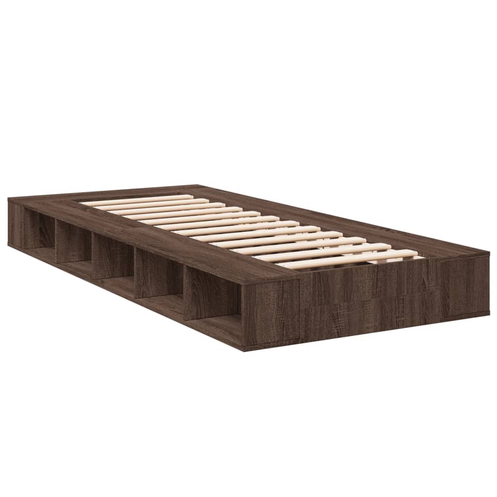 vidaXL Bed Frame without Mattress Brown Oak 100x200 cm