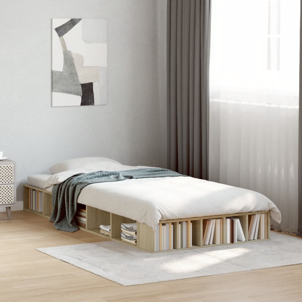 vidaXL Bed Frame without Mattress Sonoma Oak 90x200 cm