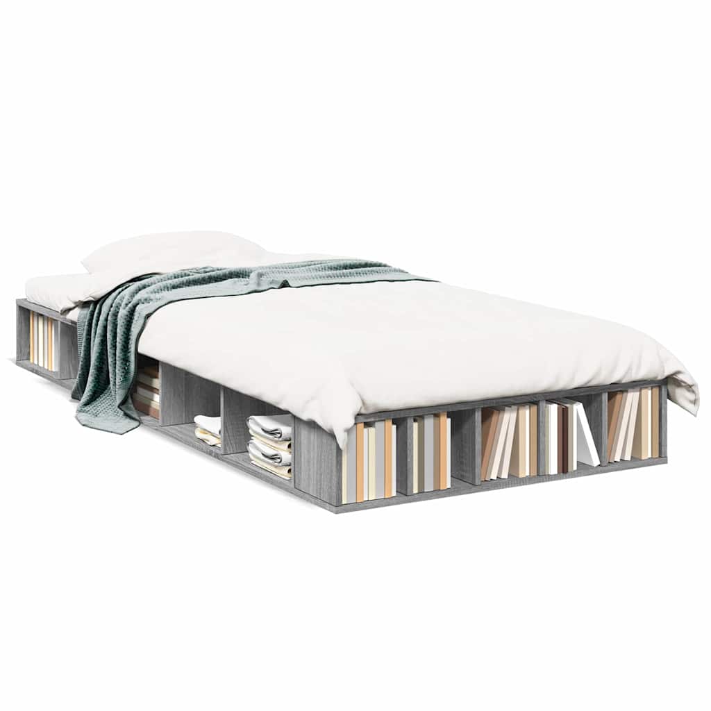 Bed Frame without Mattress Grey Sonoma 90x200 cm