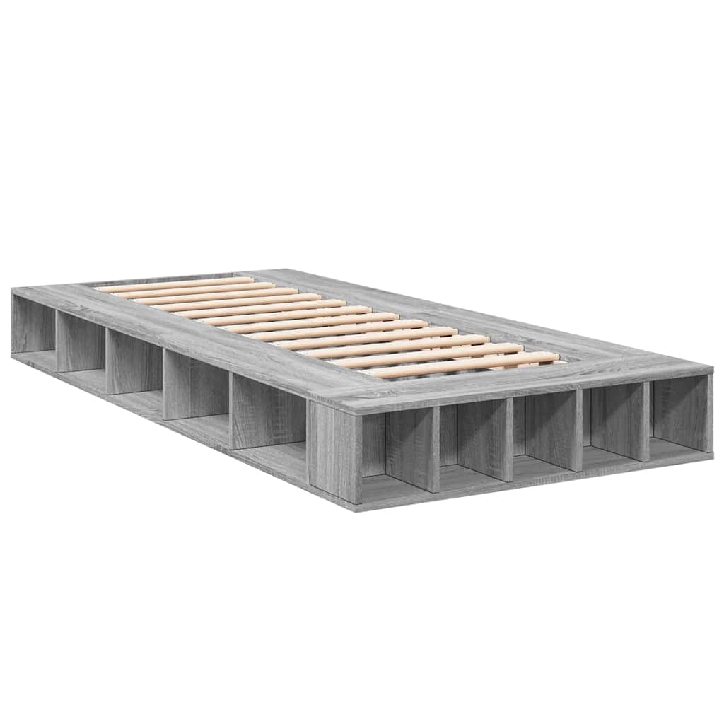 Bed Frame without Mattress Grey Sonoma 90x200 cm