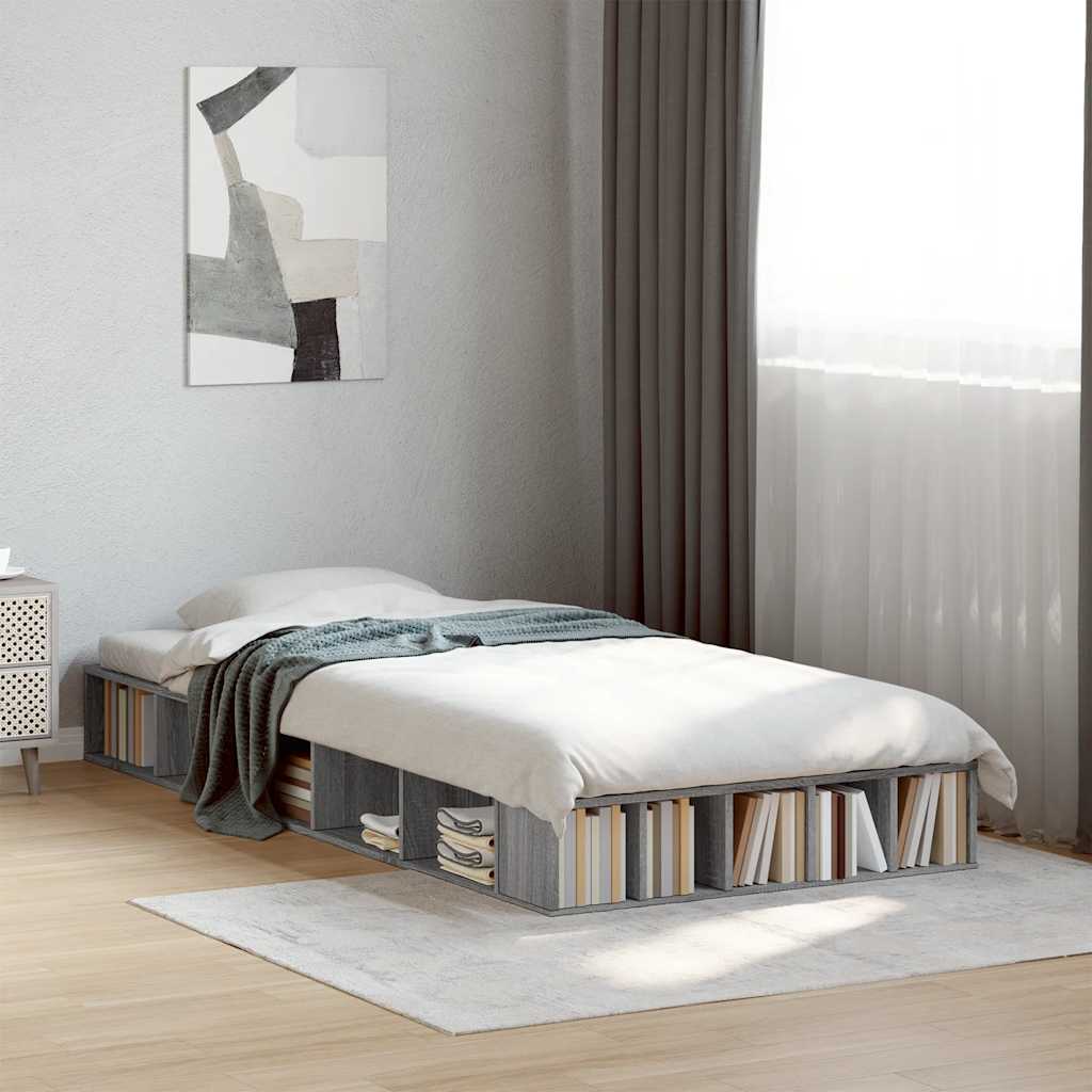 Bed Frame without Mattress Grey Sonoma 90x200 cm