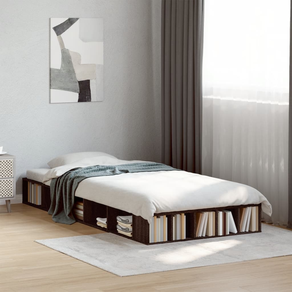 vidaXL Bed Frame without Mattress Brown Oak 90x200 cm