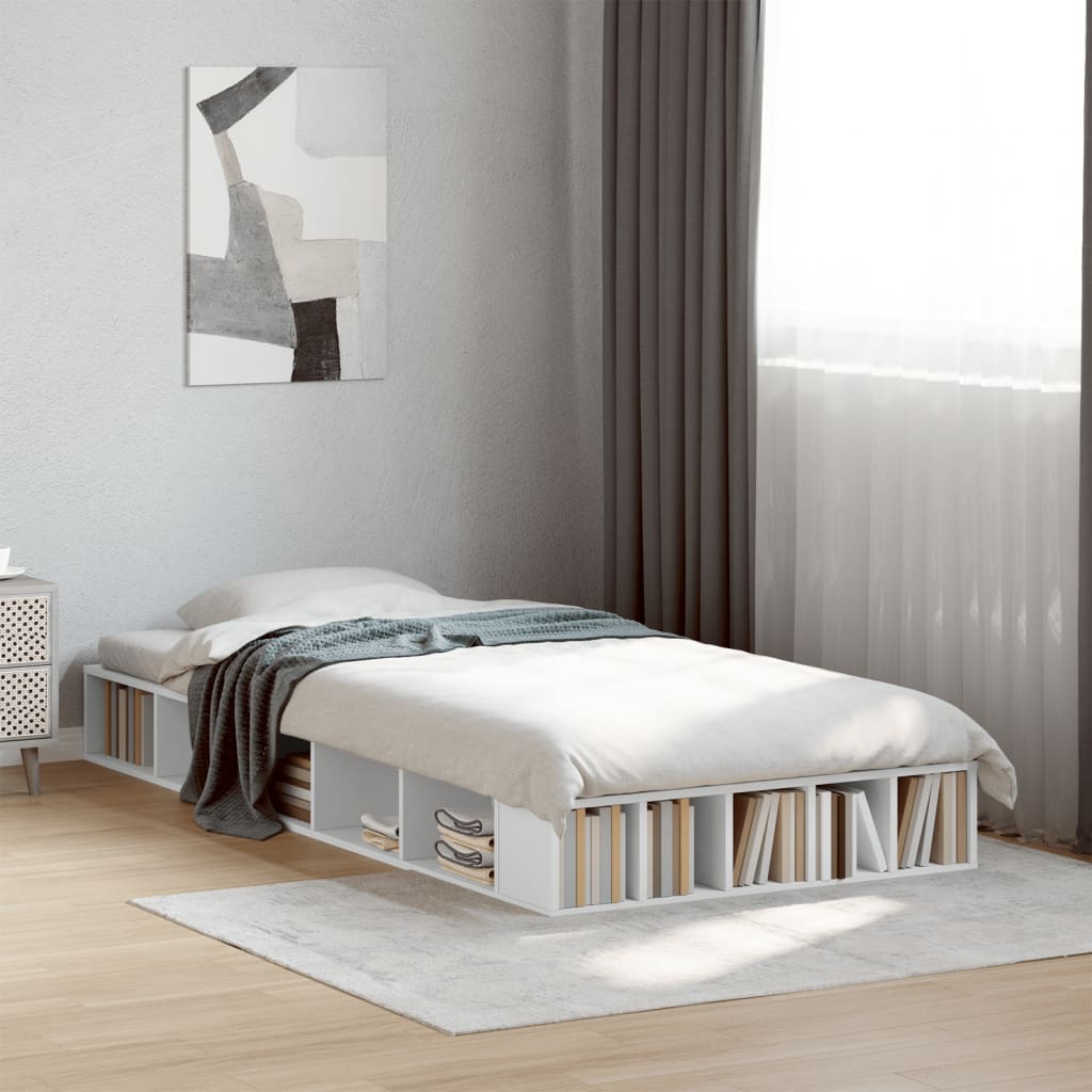 vidaXL Bed Frame without Mattress White 90x190 cm Single