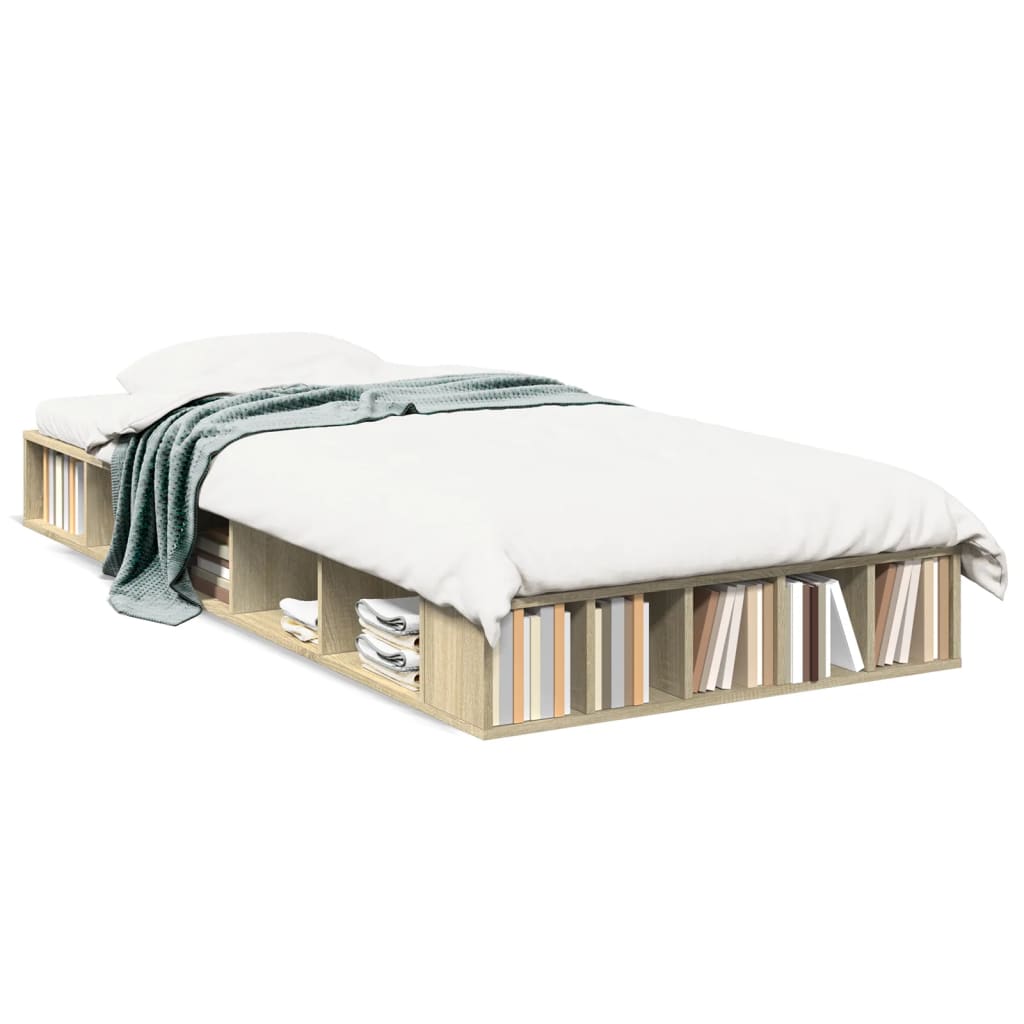 Bed Frame without Mattress Sonoma Oak 90x190 cm Single