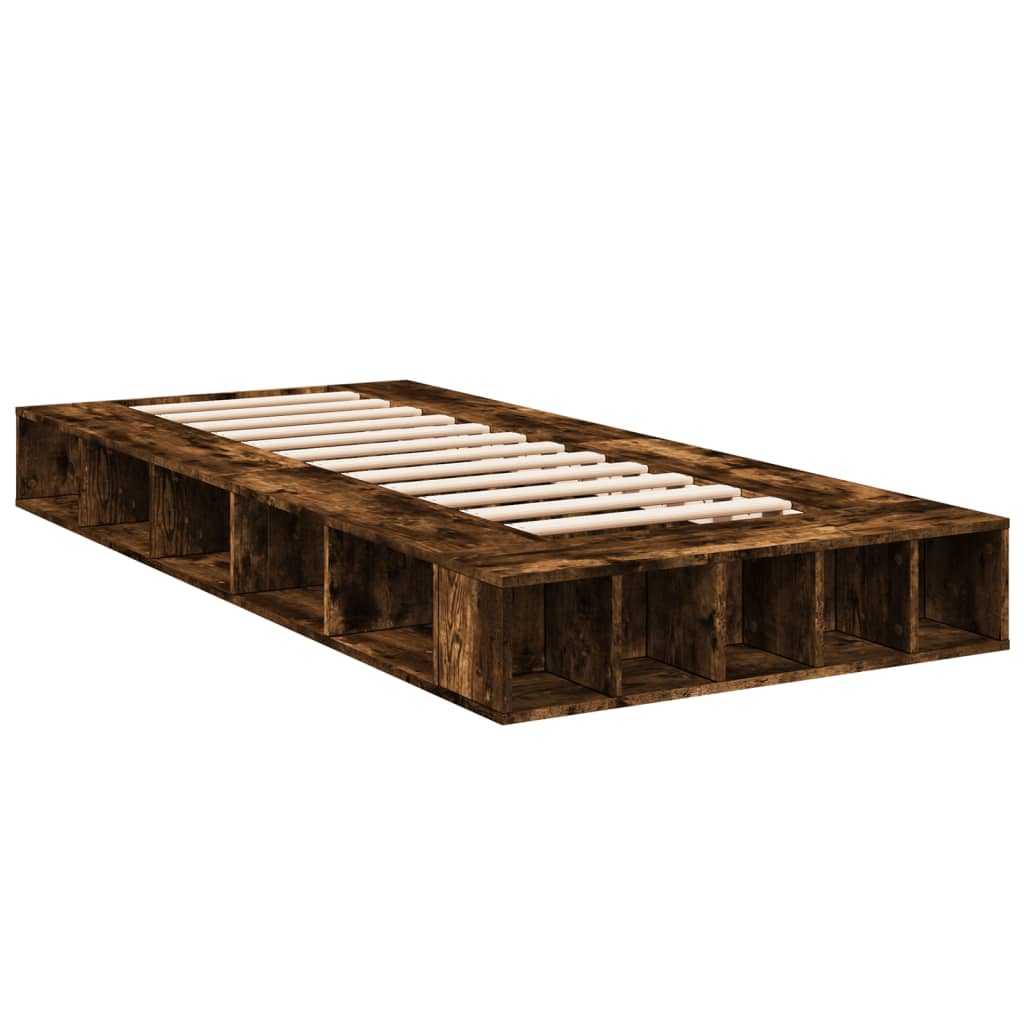 vidaXL Bed Frame without Mattress Smoked Oak 90x190 cm Single