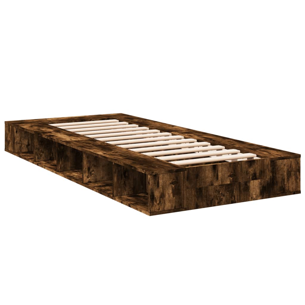 vidaXL Bed Frame without Mattress Smoked Oak 90x190 cm Single