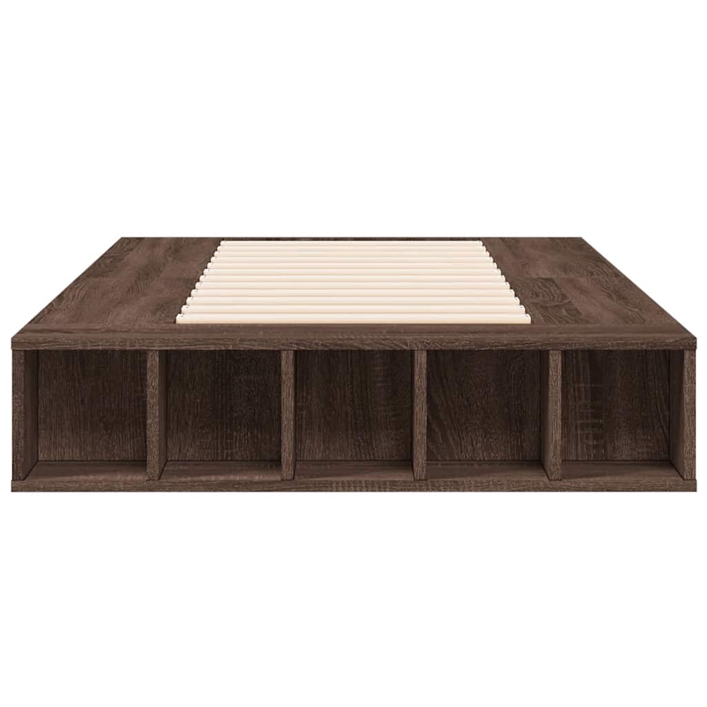 Bed Frame without Mattress Brown Oak 90x190 cm Single