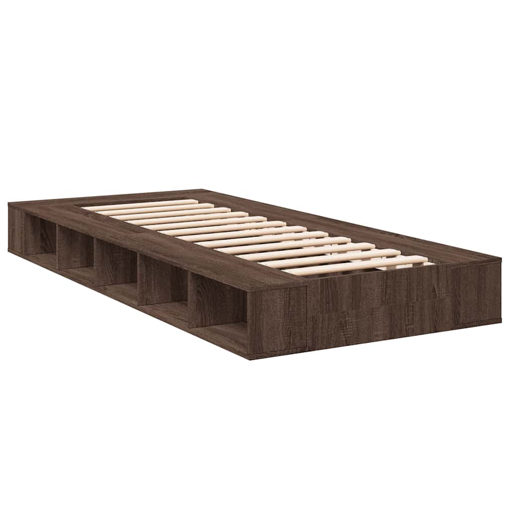Bed Frame without Mattress Brown Oak 90x190 cm Single