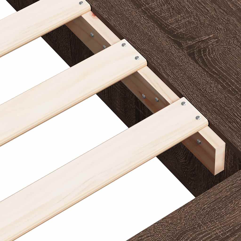 Bed Frame without Mattress Brown Oak 90x190 cm Single