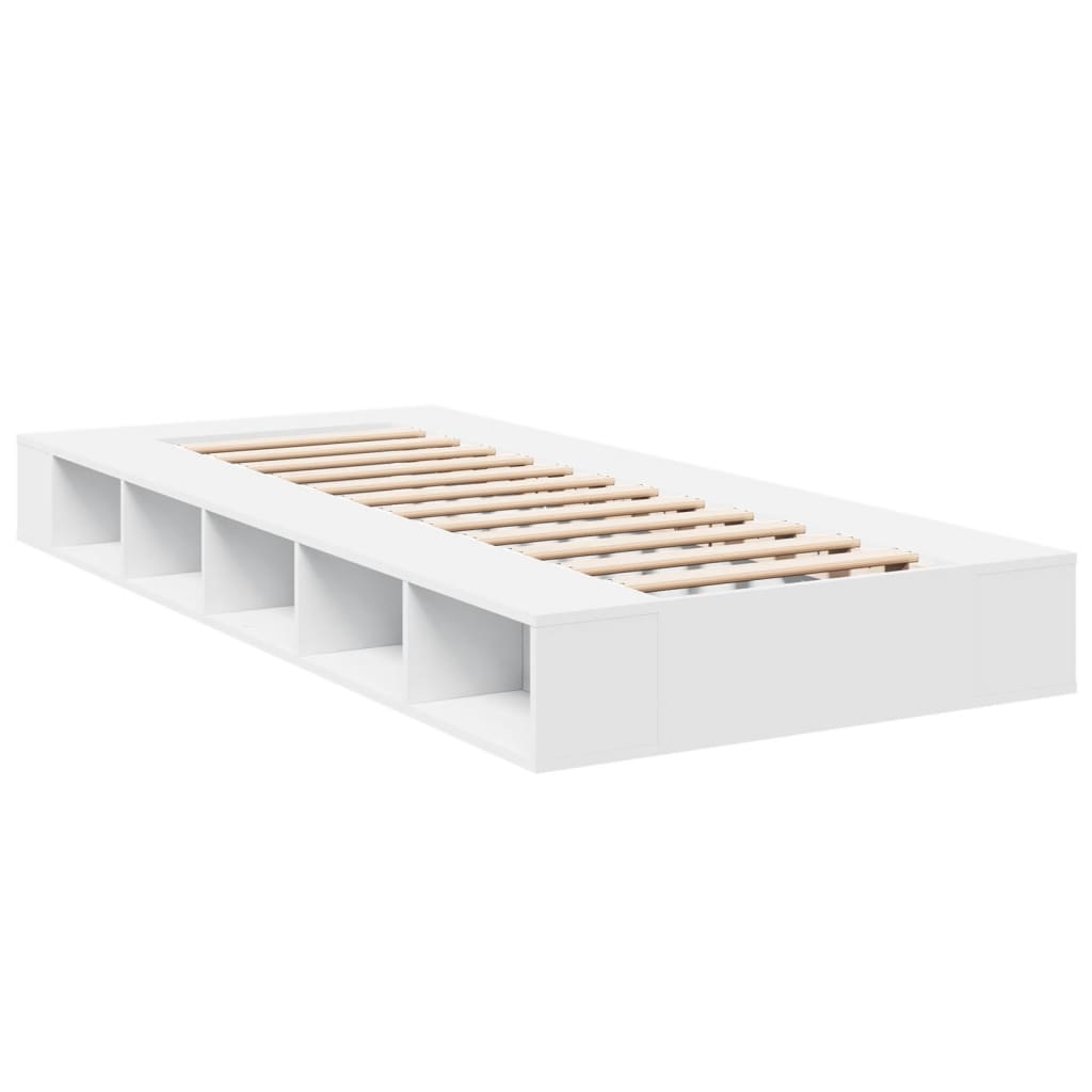 Bed Frame without Mattress White 75x190 cm Small Single