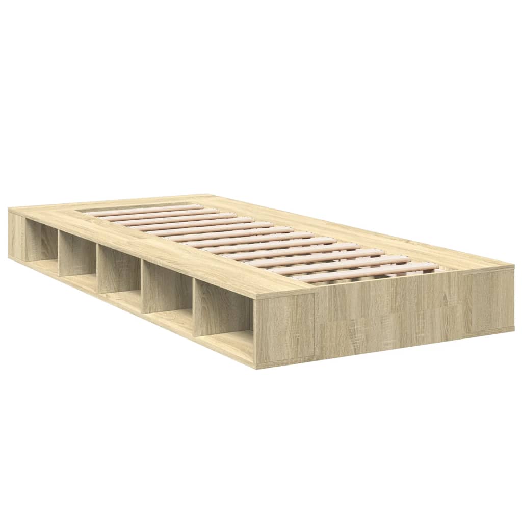 vidaXL Bed Frame without Mattress Sonoma Oak 75x190 cm Small Single