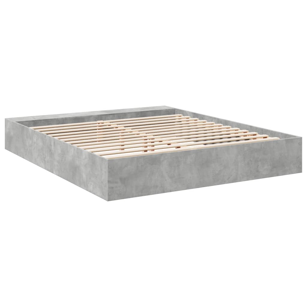 vidaXL Bed Frame without Mattress Concrete Grey 200x200 cm