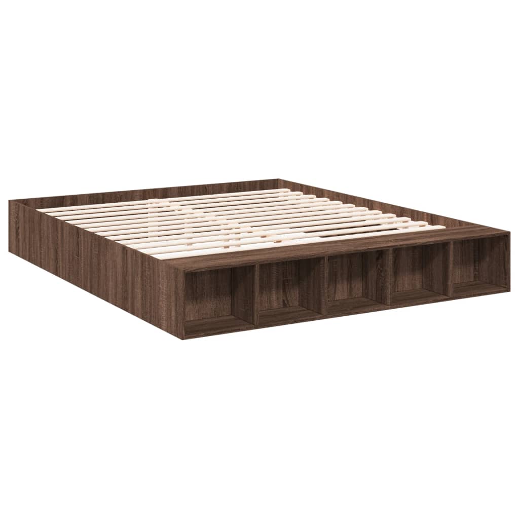 vidaXL Bed Frame without Mattress Brown Oak 200x200 cm