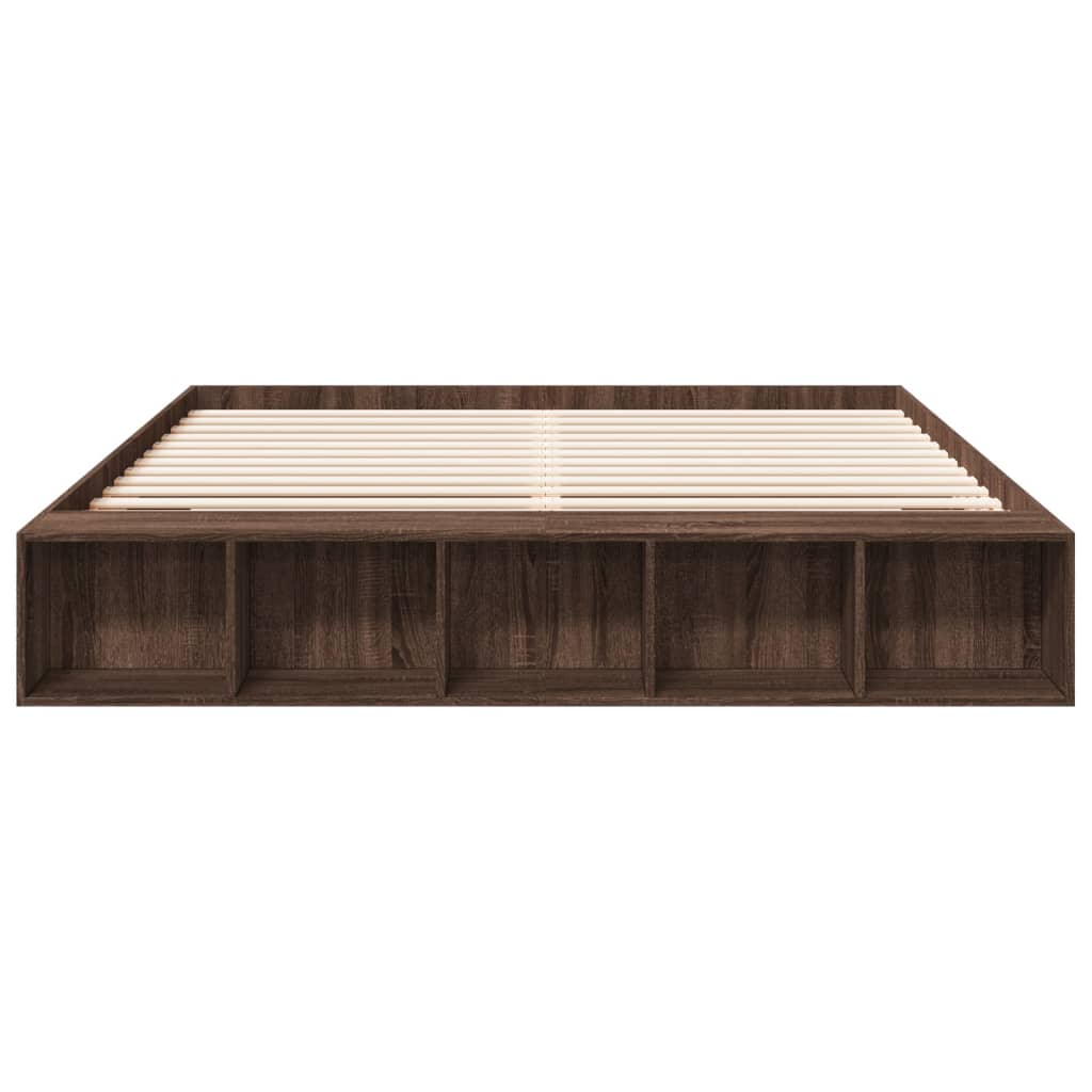 vidaXL Bed Frame without Mattress Brown Oak 200x200 cm