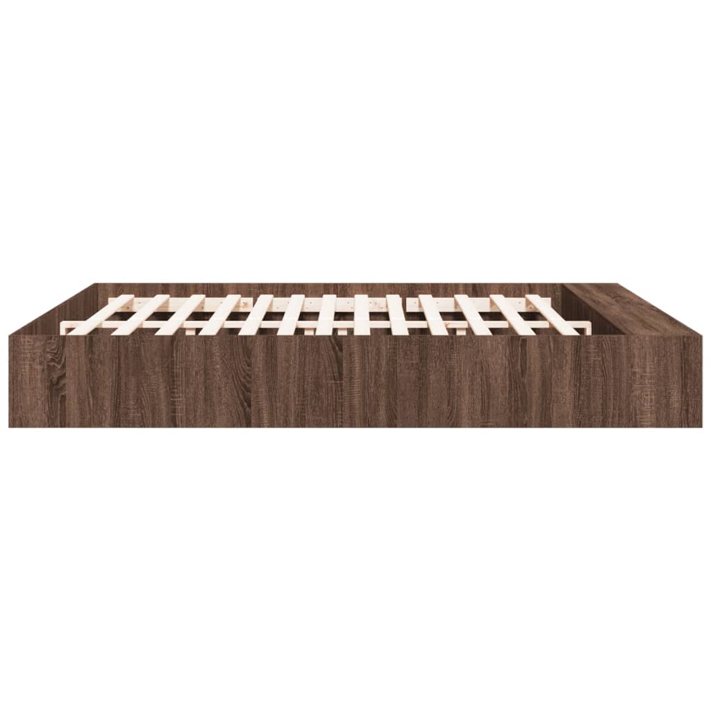 vidaXL Bed Frame without Mattress Brown Oak 200x200 cm