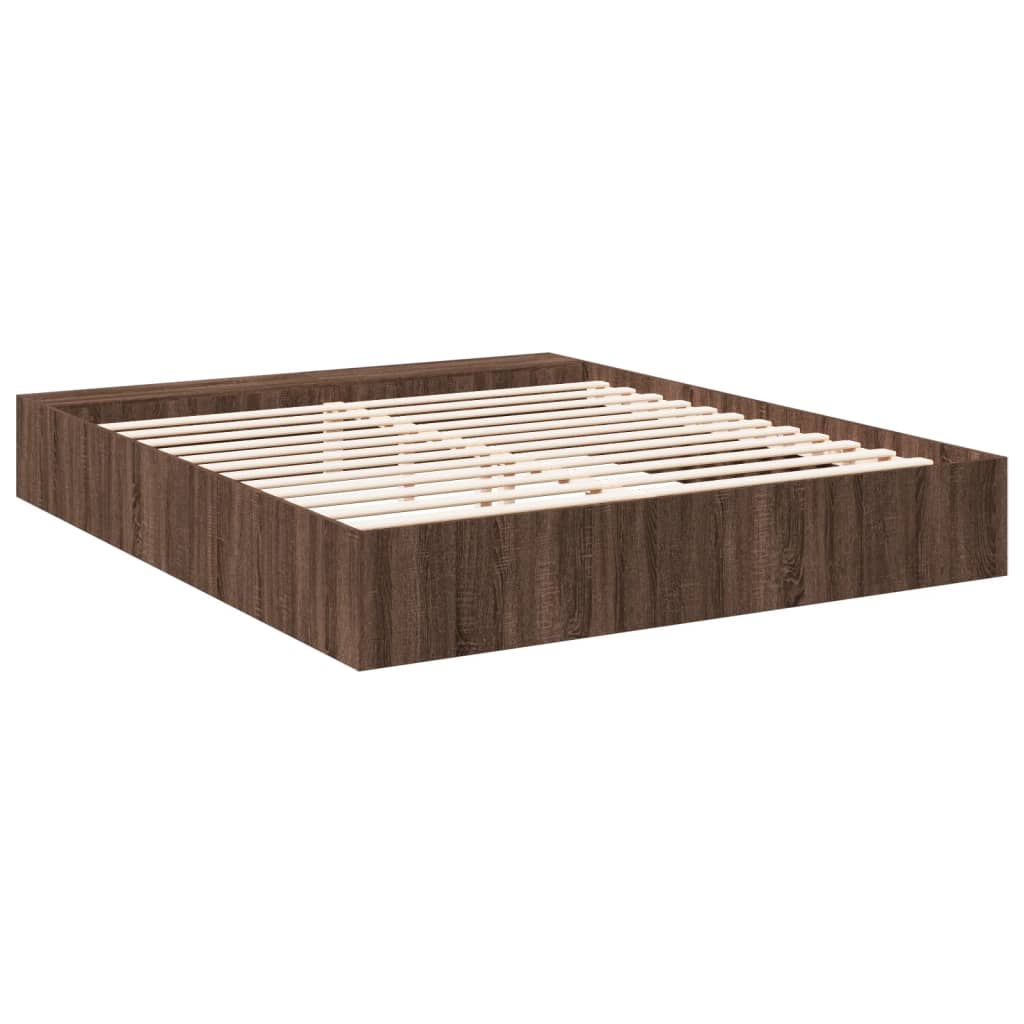 vidaXL Bed Frame without Mattress Brown Oak 200x200 cm