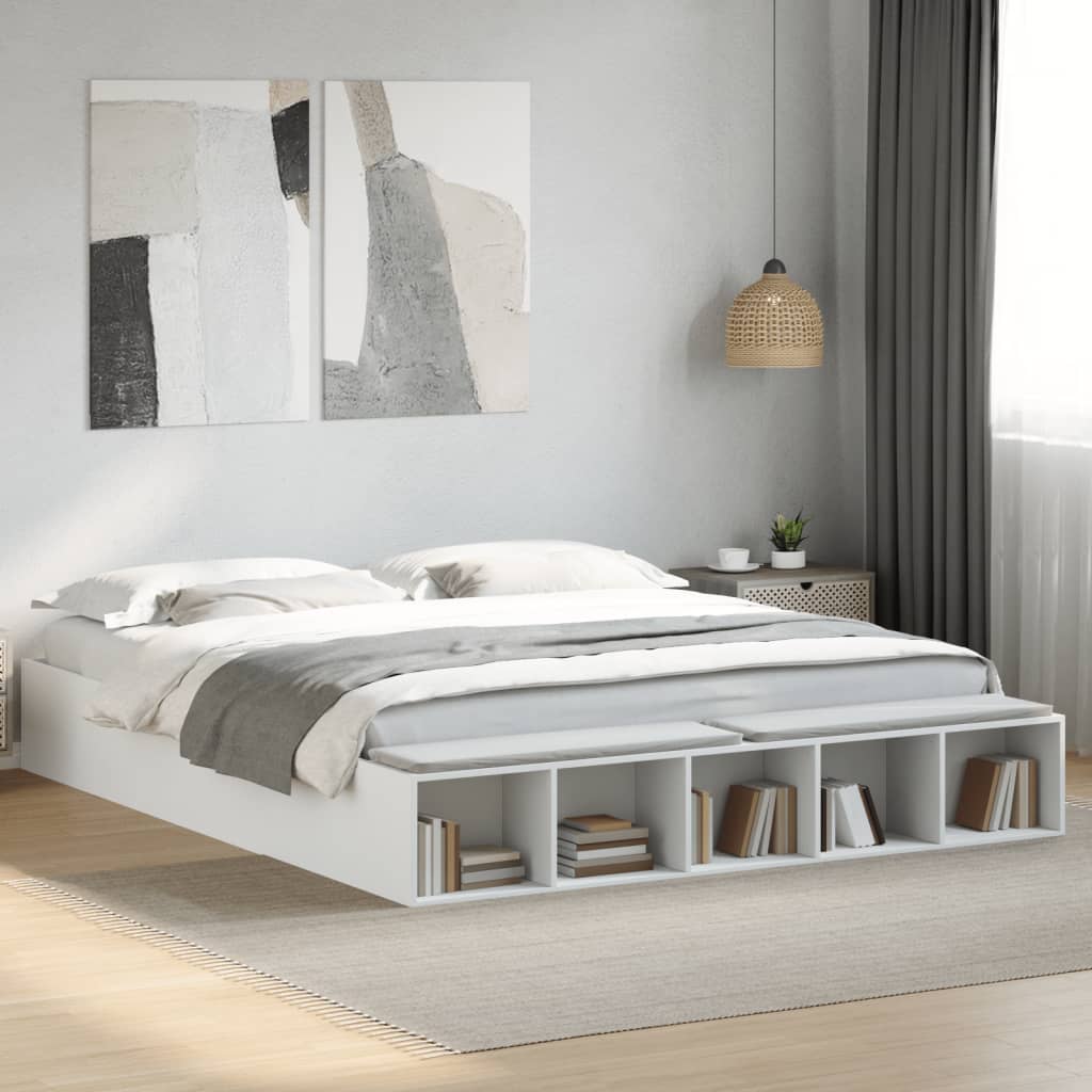 vidaXL Bed Frame without Mattress White 180x200 cm Super King