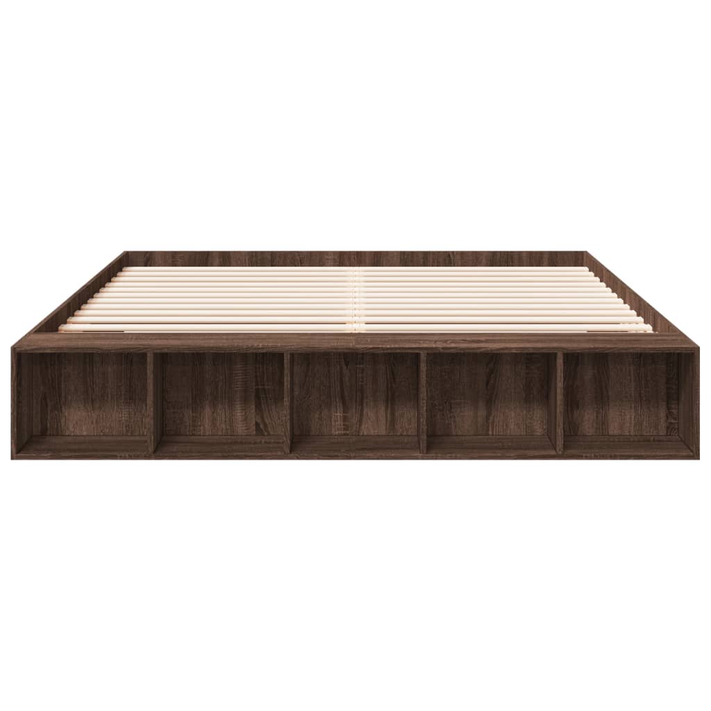 vidaXL Bed Frame without Mattress Brown Oak 180x200 cm Super King