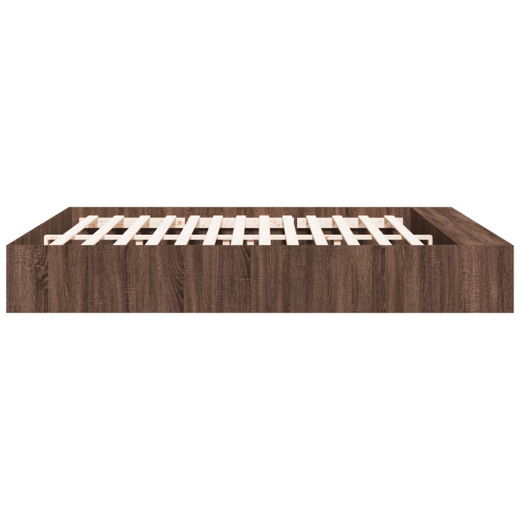 vidaXL Bed Frame without Mattress Brown Oak 180x200 cm Super King