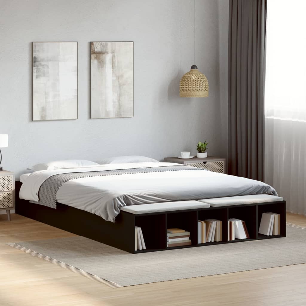 vidaXL Bed Frame without Mattress Black 160x200 cm