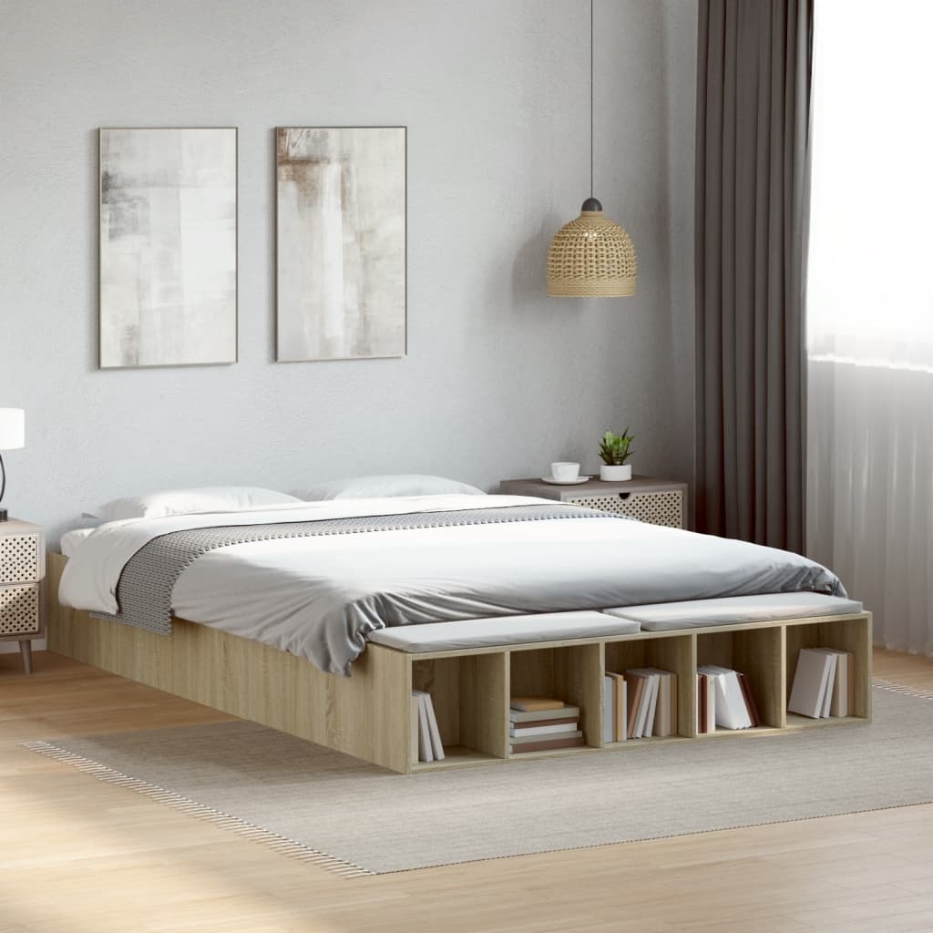 vidaXL Bed Frame without Mattress Sonoma Oak 160x200 cm