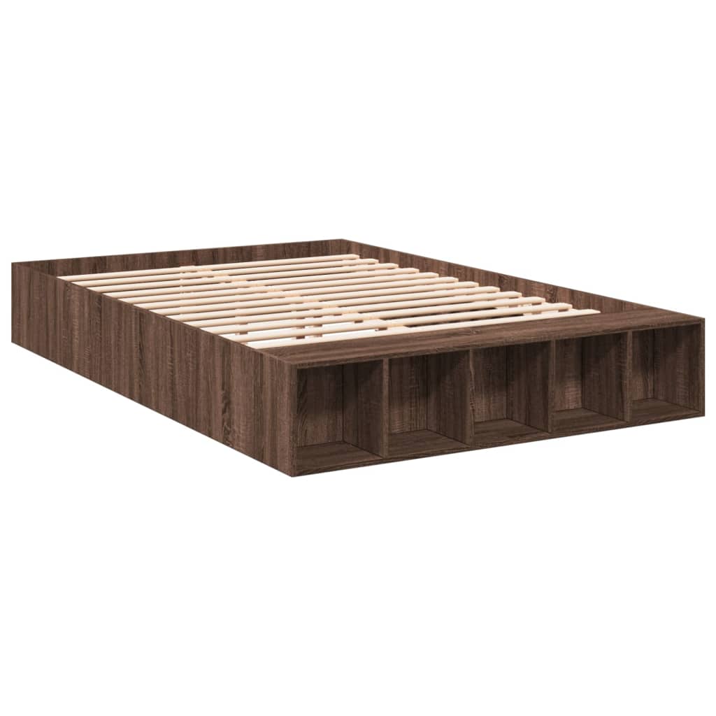 vidaXL Bed Frame without Mattress Brown Oak 160x200 cm