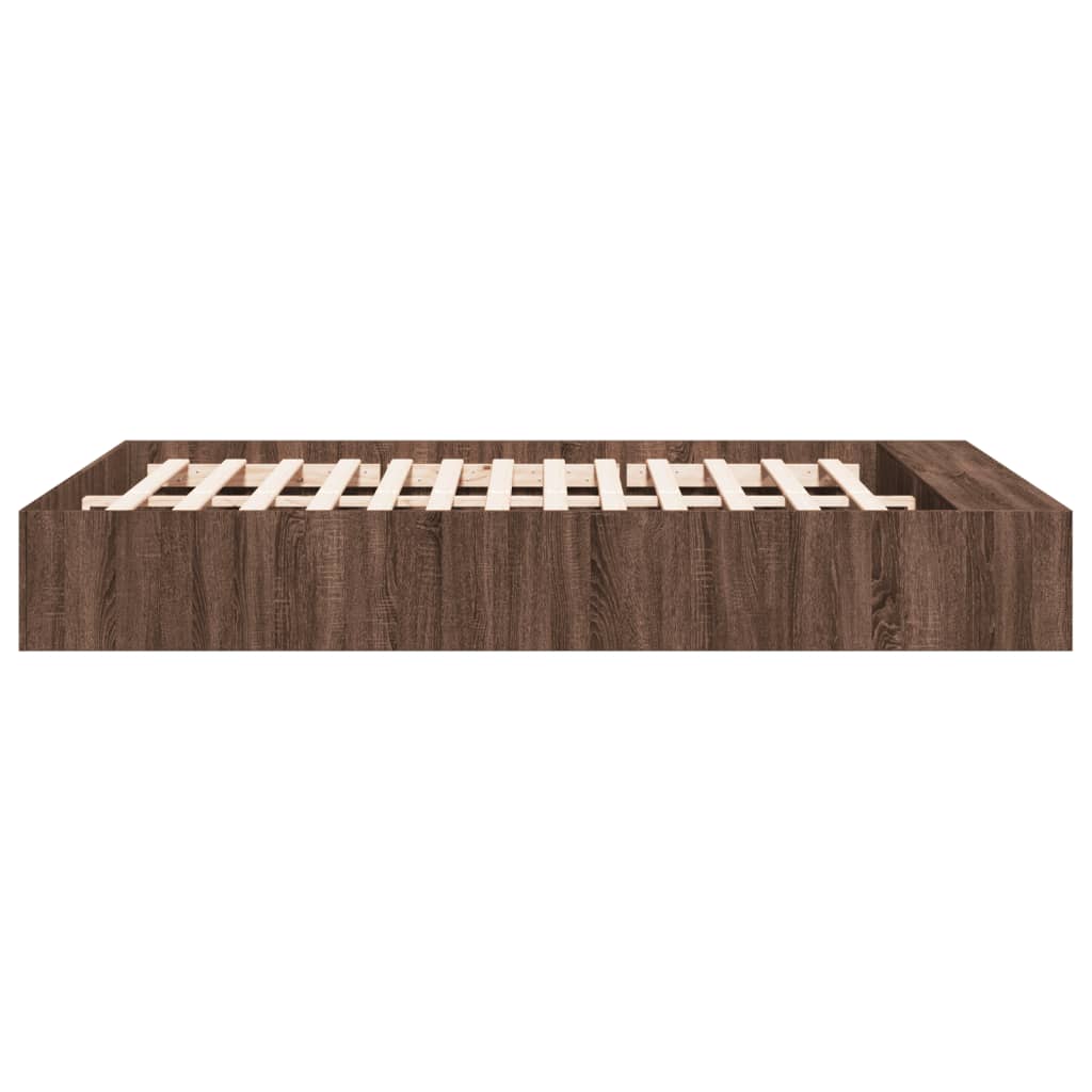 vidaXL Bed Frame without Mattress Brown Oak 160x200 cm