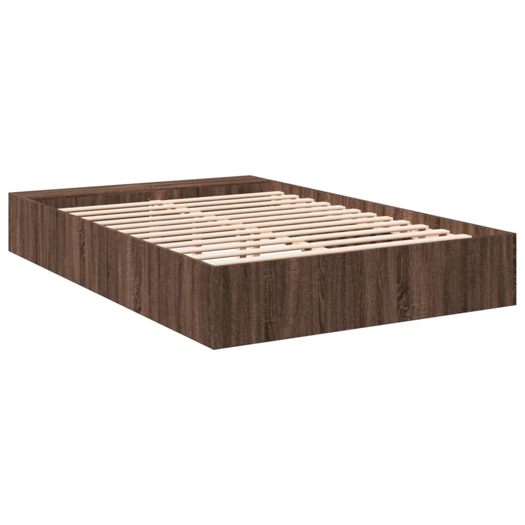 vidaXL Bed Frame without Mattress Brown Oak 160x200 cm