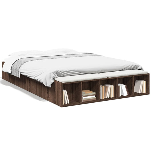 vidaXL Bed Frame without Mattress Brown Oak 160x200 cm